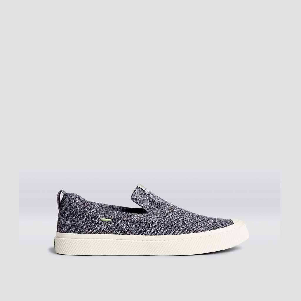 IBI Slip-On Cariuma Low Top Bamboo Weave Knit Vegan Grise Homme | ZIV-2674124